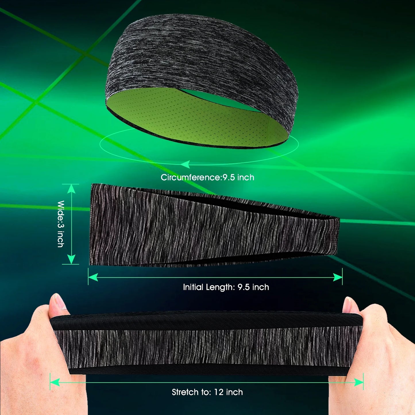 Sweatbands Sports Headband for Men & Women, Moisture Wicking Hairband Athletic Towel Headbands Cotton Head Sweat Bands for Running, Cycling, Yoga, Spa(4 PCS)