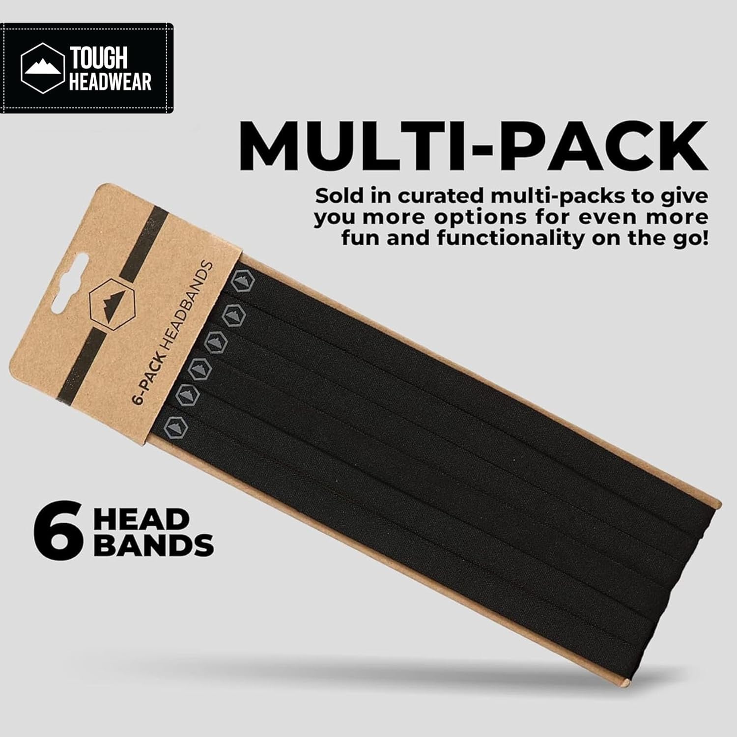Thin Elastic Headbands for Men - Sports Hair Head Band for Women & Men - Non Slip Mens Workout Headband - Running or Soccer Headband - 6-Pack