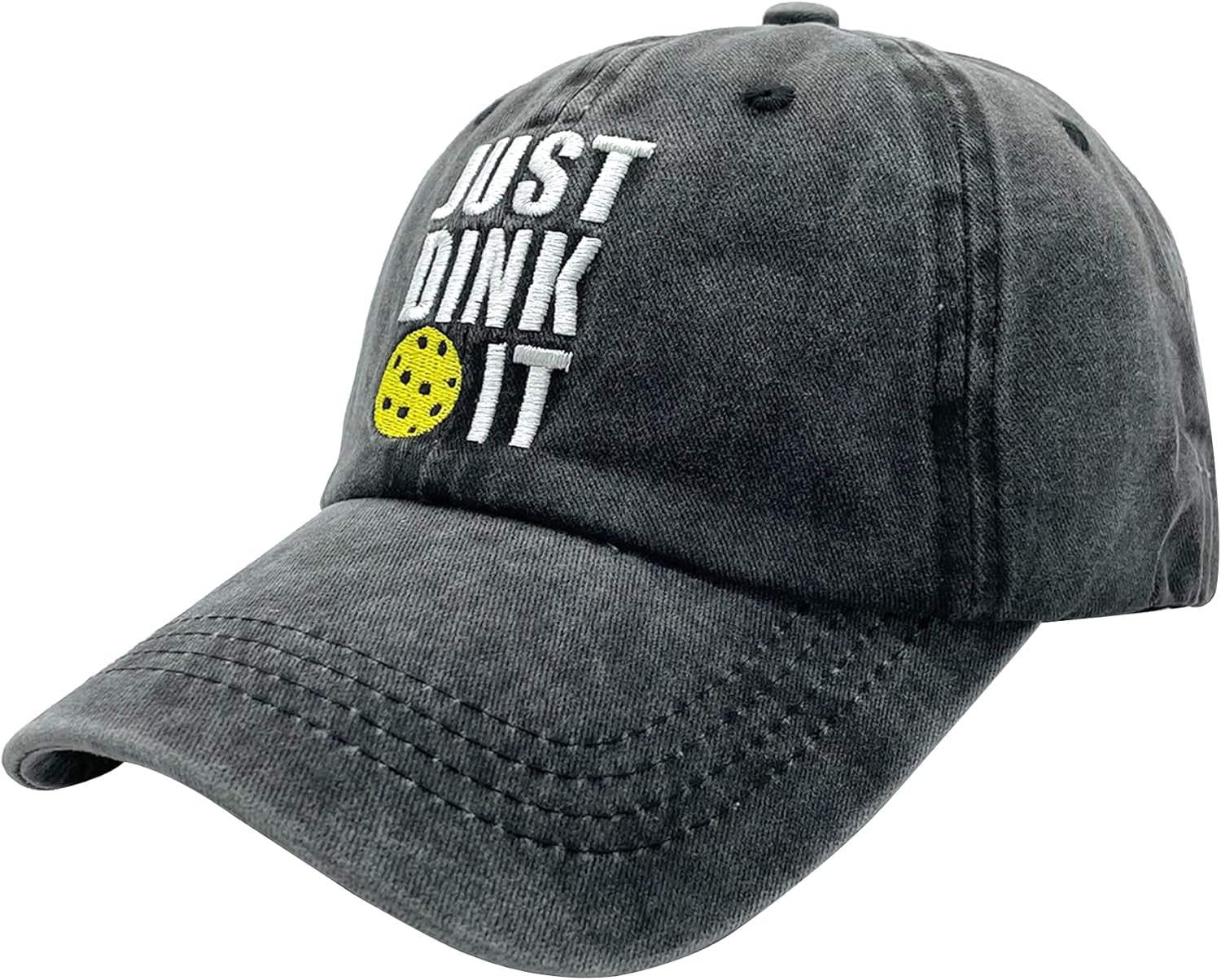 Super-Skin  Embroidered Pickleball Hat, Pickleball Gifts Accessories, Pickle Ball Hats, Baseball Cap for Men and Women Black-L8