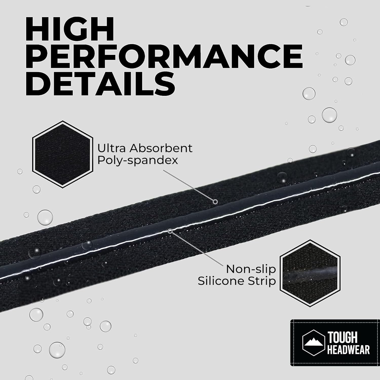 Thin Elastic Headbands for Men - Sports Hair Head Band for Women & Men - Non Slip Mens Workout Headband - Running or Soccer Headband - 6-Pack