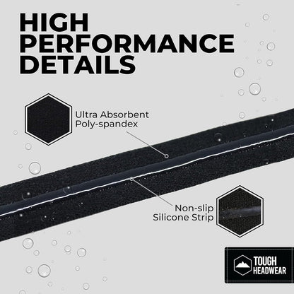 Thin Elastic Headbands for Men - Sports Hair Head Band for Women & Men - Non Slip Mens Workout Headband - Running or Soccer Headband - 6-Pack