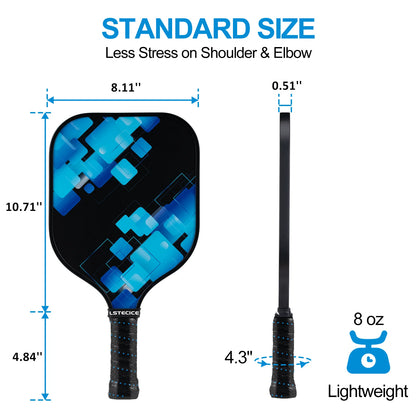 Pickleball Paddles, Fiberglass Surface Polymer Core Pickleball Set of 4, with Portable Case